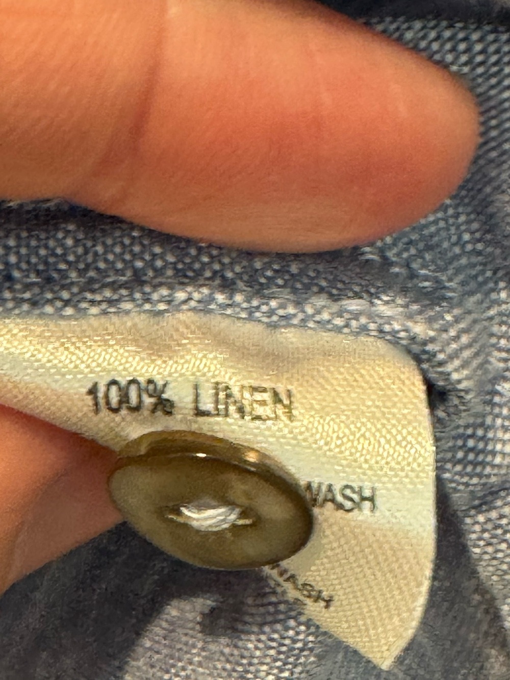 VIVID L Blue Linen Button Down Shirt - Picture 3 of 7